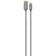 Cablu date GRIXX Optimum - 8-pin to USB Apple MFI License, impletit, lungime 1m - gri