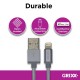 Cablu date GRIXX Optimum - 8-pin to USB Apple MFI License, impletit, lungime 1m - gri