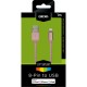 Cablu date GRIXX Optimum - 8-pin to USB Apple MFI License, impletit, lungime 1m - aur roz