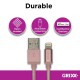 Cablu date GRIXX Optimum - 8-pin to USB Apple MFI License, impletit, lungime 1m - aur roz