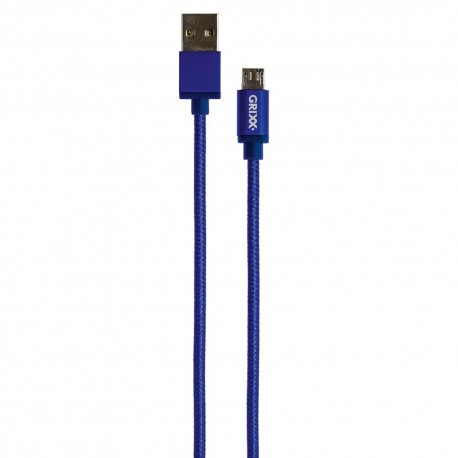 Cablu date GRIXX - Micro USB to USB, impletit, lungime 1m - albastru