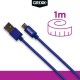 Cablu date GRIXX - Micro USB to USB, impletit, lungime 1m - albastru