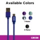 Cablu date GRIXX - Micro USB to USB, impletit, lungime 1m - albastru