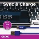 Cablu date GRIXX - Micro USB to USB, impletit, lungime 1m - albastru