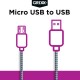 Cablu date GRIXX - Micro USB to USB, impletit, lungime 1m - albastru/alb