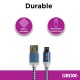 Cablu date GRIXX - Micro USB to USB, impletit, lungime 1m - albastru/alb