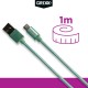 Cablu date GRIXX - Micro USB to USB, impletit, lungime 1m - verde