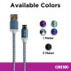 Cablu date GRIXX - Micro USB to USB, impletit, lungime 3m - albastru/alb