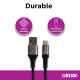 Cablu date GRIXX - USB-C to USB, impletit, lungime 1m - rosu/negru