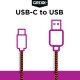 Cablu date GRIXX - USB-C to USB, impletit, lungime 1m - rosu/negru