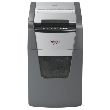 Distrugator documente automat REXEL OPTIMUM 130X, P4, cross-cut (confeti), 130 coli, cos 44l, negru
