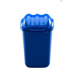 Cos plastic cu capac batant, pentru reciclare selectiva, capacitate 30l, PLAFOR Fala - albastru