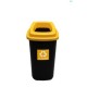 Cos plastic reciclare selectiva, capacitate 28l, PLAFOR Sort - negru cu capac galben - plastic