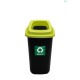 Cos plastic reciclare selectiva, capacitate 28l, PLAFOR Sort - negru cu capac verde - sticla