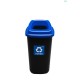 Cos plastic reciclare selectiva, capacitate 28l, PLAFOR Sort - negru cu capac albastru - hartie