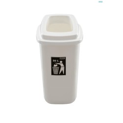 Cos plastic, capacitate 45l, PLAFOR Sort - alb cu capac alb