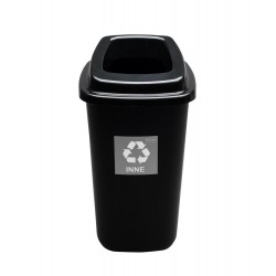 Cos plastic reciclare selectiva, capacitate 45l, PLAFOR Sort - negru cu capac negru - altele