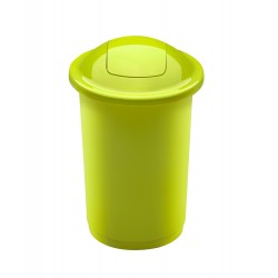 Cos plastic reciclare selectiva, capacitate 50l, PLAFOR Top - verde cu capac verde - sticla