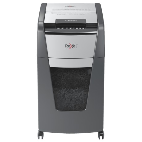 Distrugator documente automat REXEL OPTIMUM 225M, P5, micro-cut (particule), 225 coli, cos 60l, negru