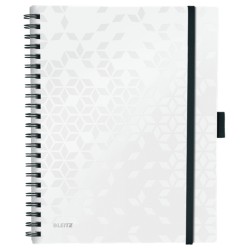 Caiet de birou LEITZ WOW Be Mobile, PP, A4, 80 coli, cu spira, matematica, alb