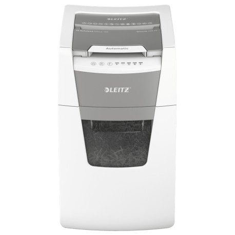 Distrugator documente automat LEITZ IQ Office, P4, cross-cut (confeti), 150 coli, cos 44l, alb-gri