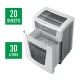 Distrugator documente manual LEITZ IQ Office Pro, P4, cross-cut (confeti), 20 coli, cos 30l, alb