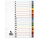 Index carton alb Mylar numeric 1-20, margine PP color, A4, 170g/mp, Q-Connect