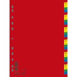 Index plastic color, numeric 1-31, extra wide, A4+, 120 microni, DONAU
