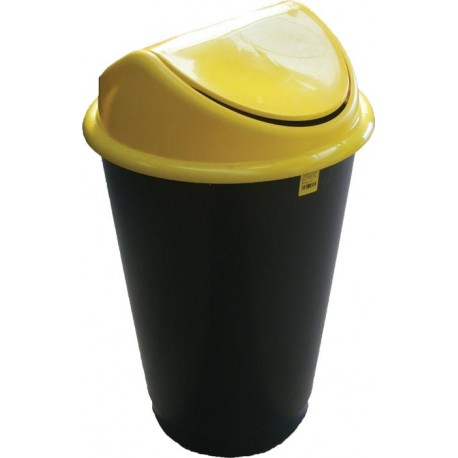 Cos gunoi colectare selectiva, 60 litri, capac galben Cos gunoi colectare selectiva, 60 litri, capac galben