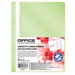 Dosar plastic PP cu sina, cu gauri, grosime 100/170microni, 50 buc/set, Office Products - verde deschis