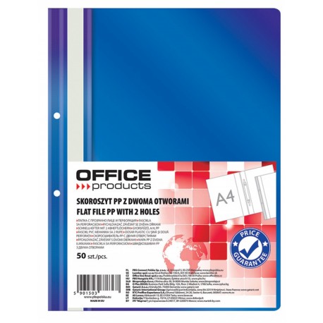Dosar plastic PP cu sina, cu gauri, grosime 100/170 microni, 50 buc/set, Office Products - bleumarin Dosar plastic PP cu sina, cu gauri, grosime 100/170 microni, 50 buc/set, Office Products - bleumarin