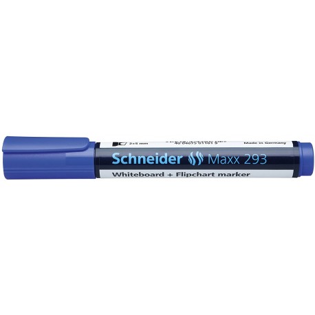 Marker SCHNEIDER Maxx 293, pentru tabla de scris+flipchart, varf tesit 2-5mm - albastru