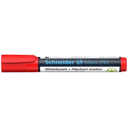Marker SCHNEIDER Maxx 293, pentru tabla de scris+flipchart, varf tesit 2-5mm - rosu