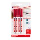 Marker permanent Edding 400, varf rotund 1 mm, rosu, 4 bucati/blister