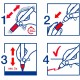 Marker Edding 4085, cu creta lichida, varf rotund 1-2 mm, alb, 4 culori pastel/blister