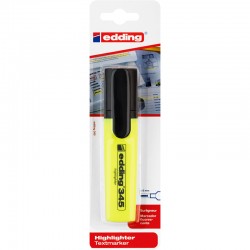 Textmarker Edding 345, varf retezat, 2-5 mm, galben, blister