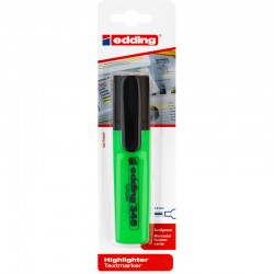 Textmarker Edding 345, varf retezat, 2-5 mm, verde, blister