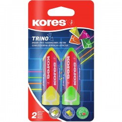 Radiera Kores Trino, design triunghiular, 2 bucati/blister