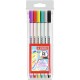 Marker Stabilo 68, varf tip pensula, 6 bucati/set