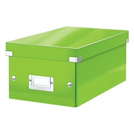 Cutie depozitare Leitz WOW Click & Store, carton laminat, pliabila, cu capac, 20x14x35 cm, verde