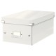 Cutie depozitare Leitz WOW Click & Store, carton laminat, pliabila, cu capac, 20x14x35 cm, alb