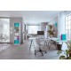 Cutie depozitare Leitz WOW Click & Store, carton laminat, pliabila, cu capac, 20x14x35 cm, turcoaz