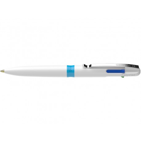 Pix SCHNEIDER Take 4, corp alb/bleu, clema metalica - 4 culori