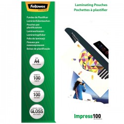 Folie pentru laminare Fellowes, 100 microni, A4, 100 coli/top