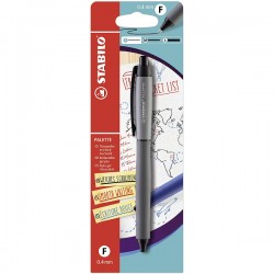 Pix cu gel Stabilo Palette, cu mecanism, varf 0.4 mm, negru
