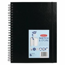 Caiet pentru schite si desen DERWENT Professional, A4, cu spira, 56 coli, 165 gsm, mapa inclusa, hartie alba