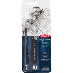 Creion mecanic metalic DERWENT Professional, HB 0.5 mm, rezerve mine si radiere incluse, negru