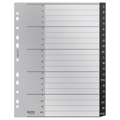 Index Leitz Recycle, PP reciclat, A4 MAXI, A-Z, negru
