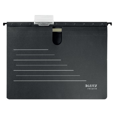 Dosar suspendabil Leitz Alpha Recycle, carton reciclat, A4, cu sina, negru