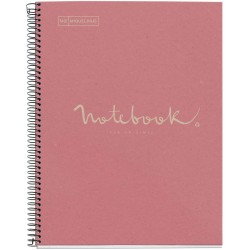 Caiet reciclat Miquelrius ECOPINK Emotions, cu spira, A4, matematica, 80 file, roz